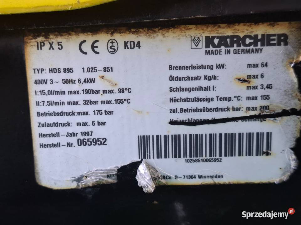 Myjka Gorąco wodna KARCHER HDS 895 Gwarancja Myjki ciśnieniowe Radom sprzedam