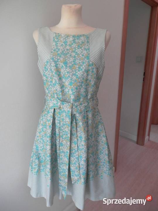 Sukienka Rozkloszowana Miętowa Wizytowa Modne Łomża sprzedam