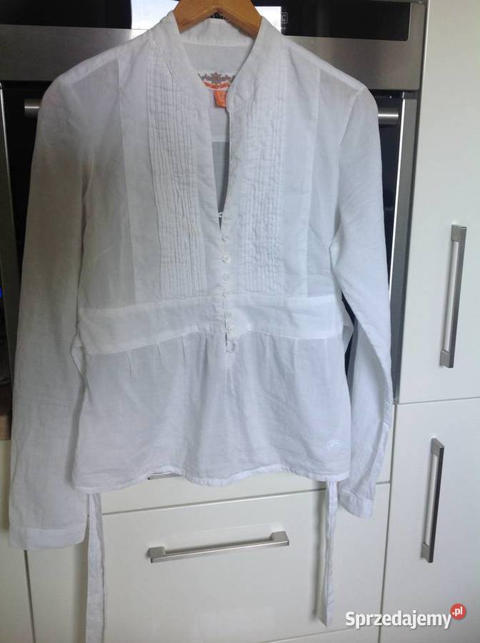 Biała Koszula Wiązana Damska BROADWAY S Bawełna Bluzki i koszule Nowa Sól