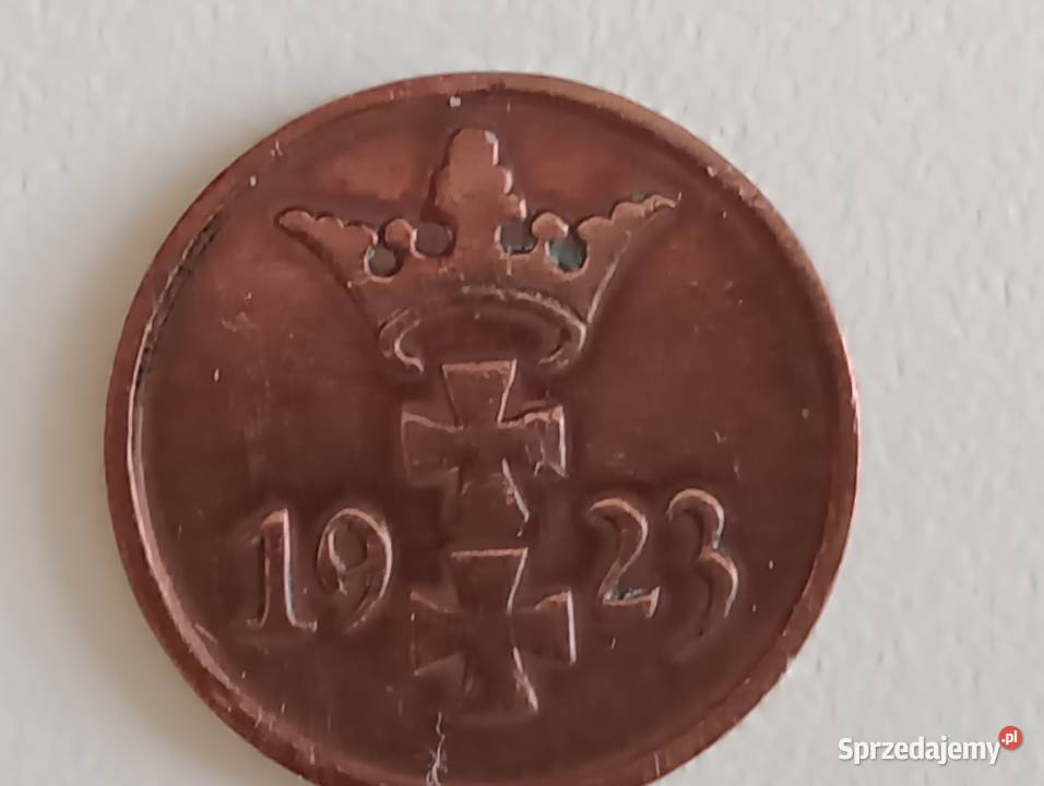Moneta 1 pfennig 1923r Wolne miasto Gdańsk Proof Mosina