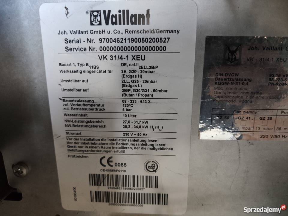 Piec gazowy Vaillant VK 3141 podkarpackie Leżajsk