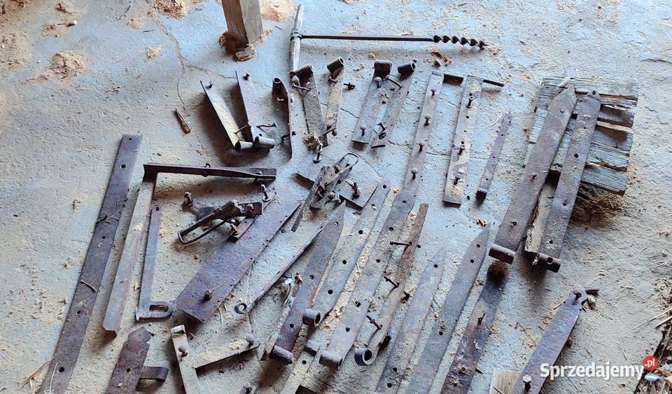 Zawiasy żelazne kute duże Rolnictwo