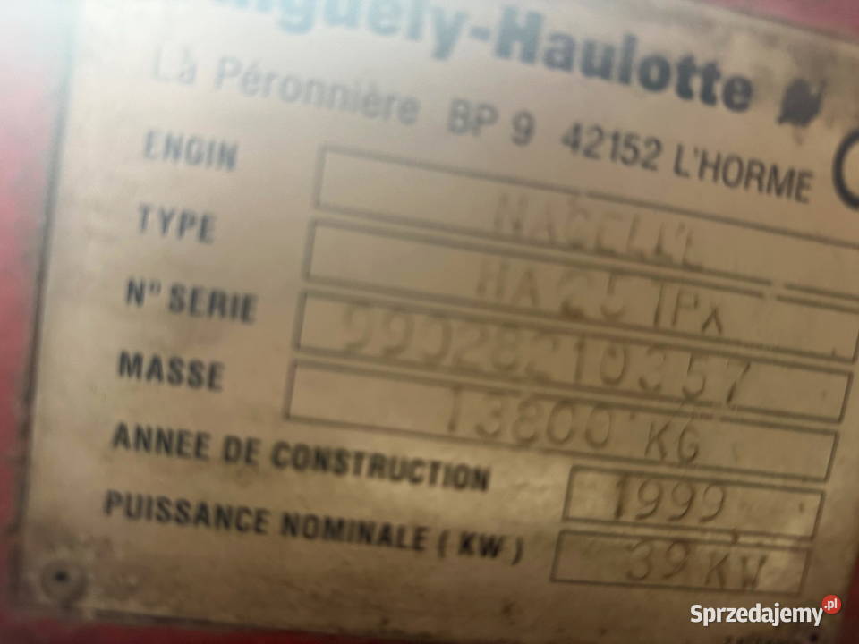 zwyżka podnośnik HAULOTTE HA25TPX wysięg 25m Działoszyn