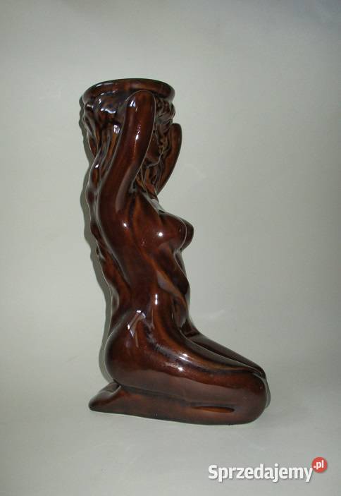 Wazon figurka kobiety ceramiczny szkliwiony Pozostałe łódzkie Łódź