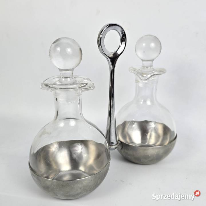 Zestaw na ocet i oliwę w stojaku szkło stal WMF Bronisze