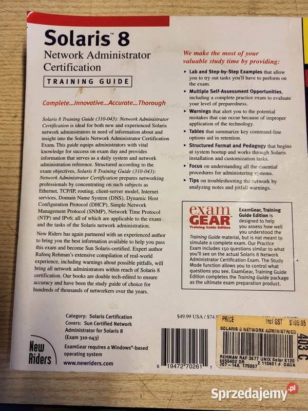 Solaris 8 Network Administrator Certification Warszawa