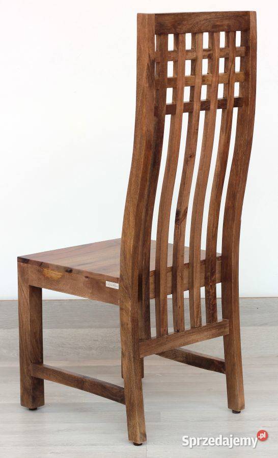 Drewniane krzesło KRATA z drewna mango toffi 115cm Lublin