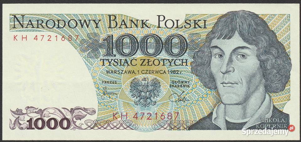 Polska 1000 złotych 1982 KH stan bankowy UNC Łódź