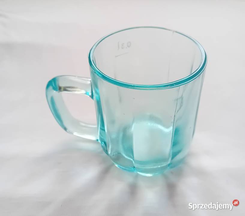 Turkusowy fasetkowany kufel 03 L August Porcelana i szkło Koźminek