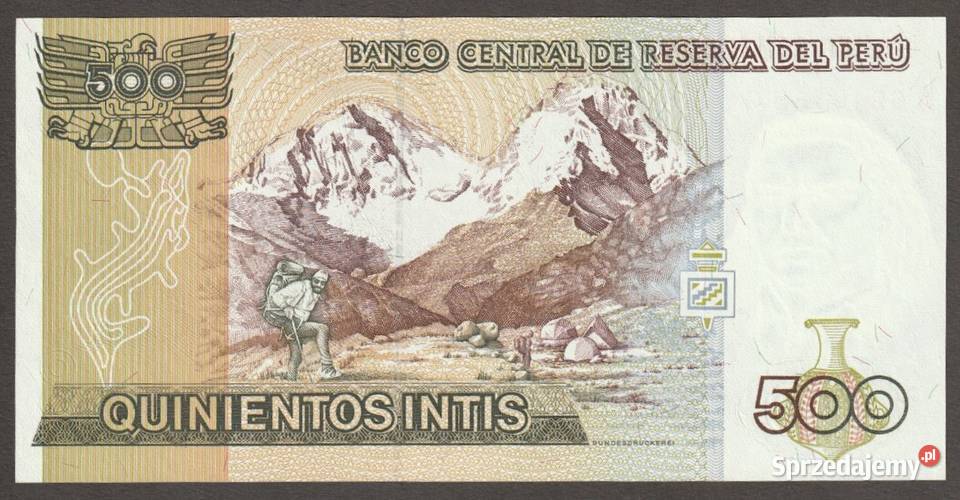 PERU 500 INTIS 1987 TUPAC AMARU II STAN BANKOWY