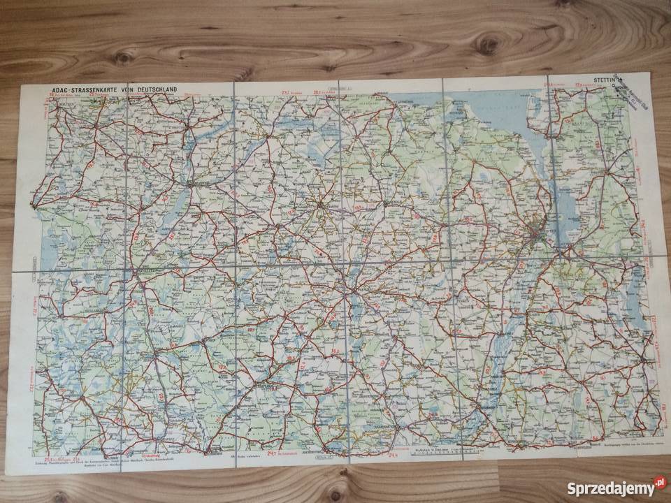 308 Mapa drogowa Stettin Greifen i rejony na Szczecin