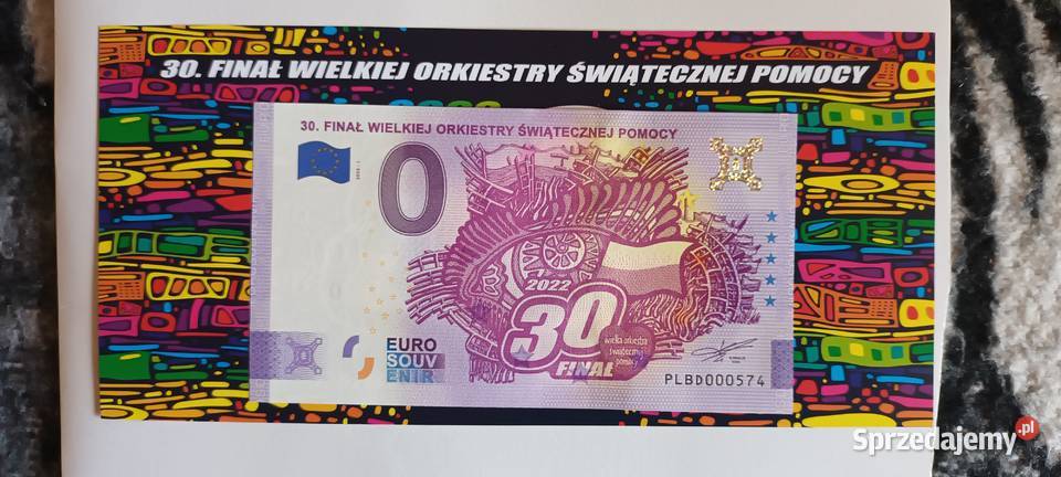 Banknot 0 euro WOŚP Wrocław sprzedam
