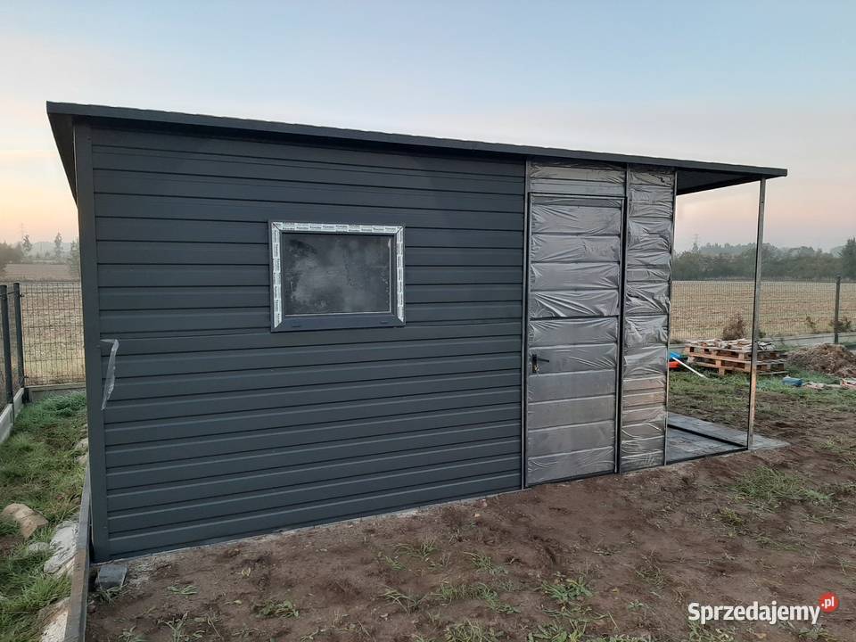 Grafitowy Blaszak Garaż  Wiata Ogrodowa Garaże dolnośląskie Wałbrzych
