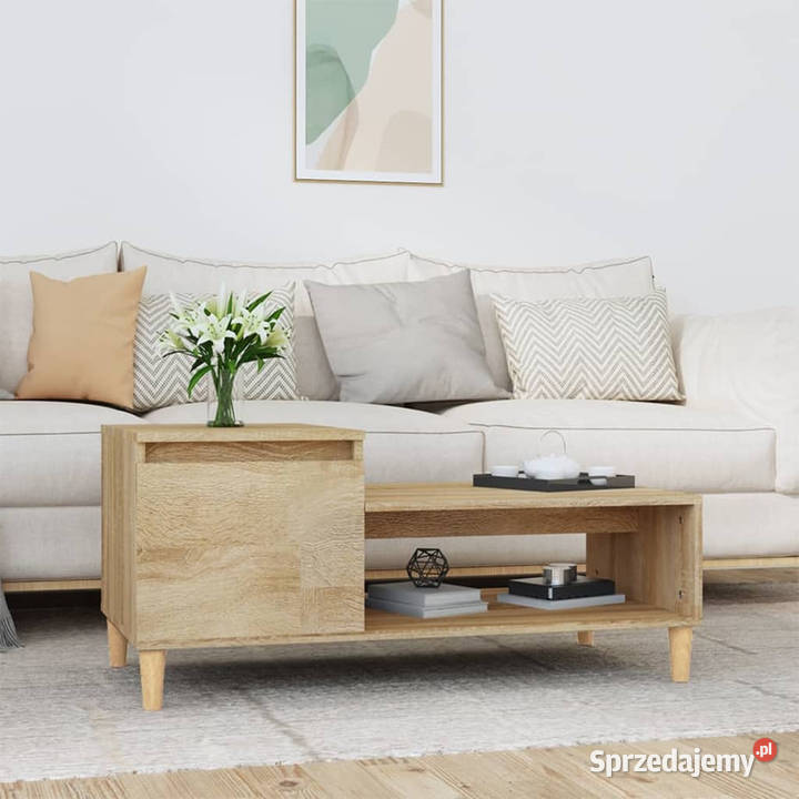 Stolik kawowy dąb sonoma 100x50x45 materiał mazowieckie