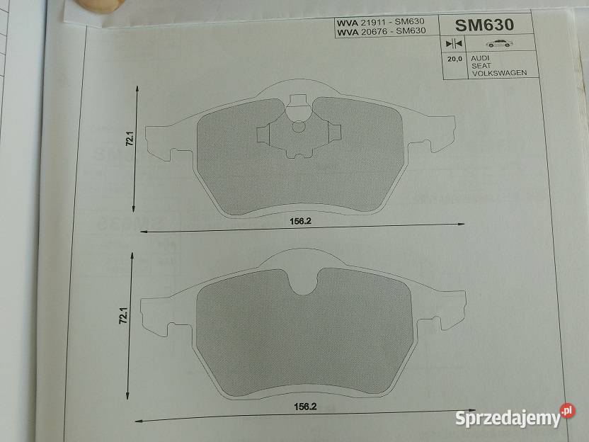 SM630 Klocki hamulcowe kpl przód AUDI 100 C4 A4 osobowe Olsztyn
