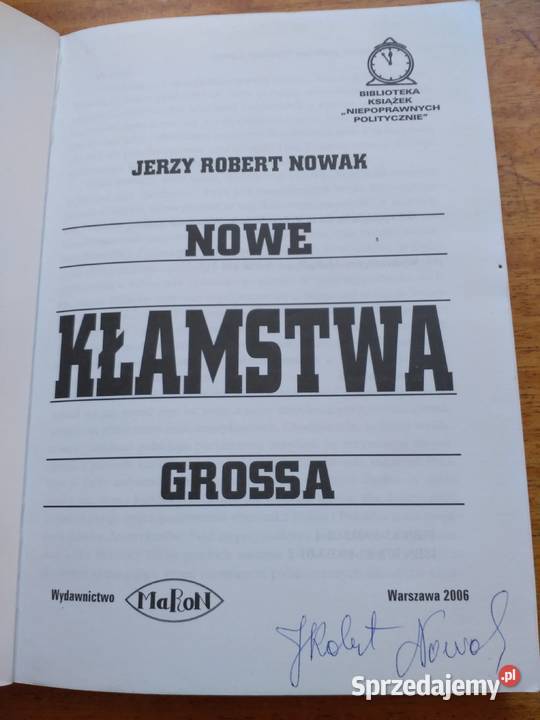 Nowe kłamstwa Grossa autograf Nowaka Jerzy dolnośląskie Wrocław sprzedam