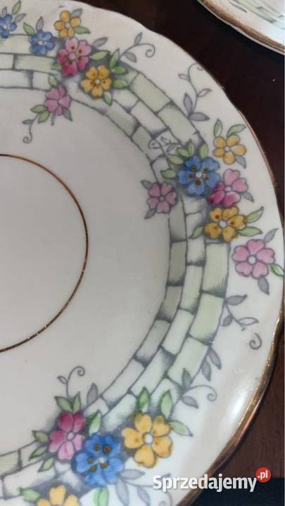 Patera Carl Tiesch Sygnowana CT Syg z 1875 1904r Porcelana i szkło Gdańsk