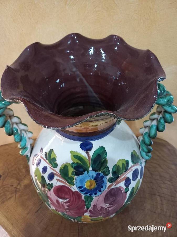 Duży wazon ręcznie malowany