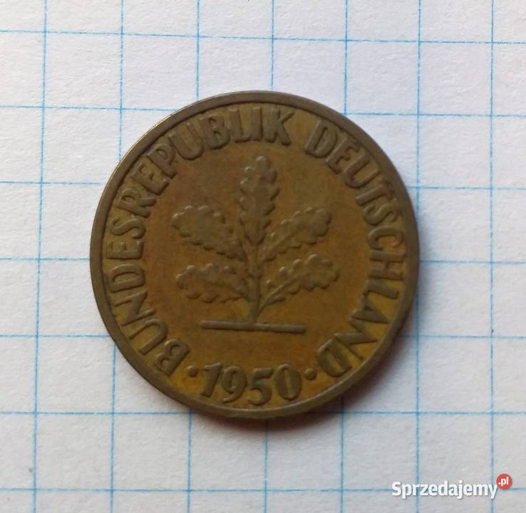 10 FENIGÓW 10 PFENNIG 1950 F NIEMCY Piszczac