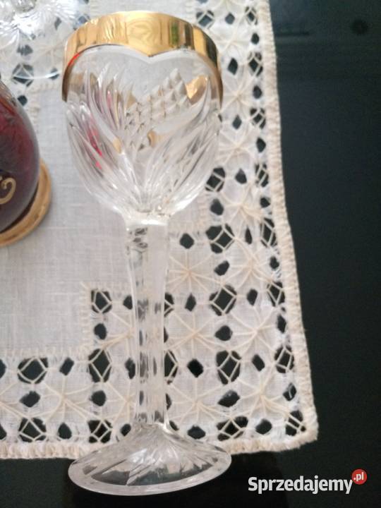 kryształ kryształowe kieliszki pozłacane karafka Warszawa