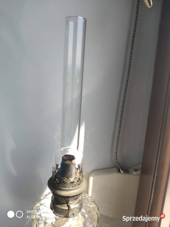 Stara francuska lampa naftowa XIX w marmur małopolskie Kraków