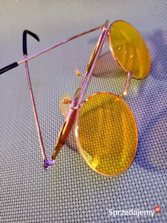 Okrągłe OKULARY PRZECIWSŁONECZNE Lenonki UV400 z