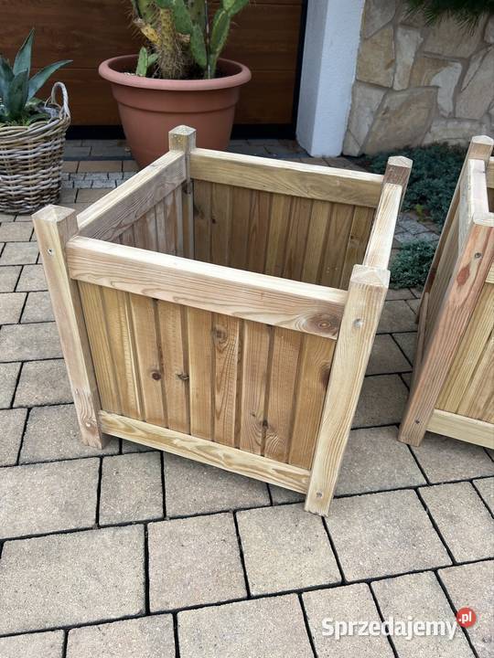 Donica drewniana ogrodowa na już surowa solidna