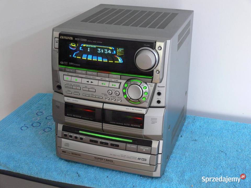 Wieża Aiwa 270 wat AUX CD radio Karaoke mocna sprzedam