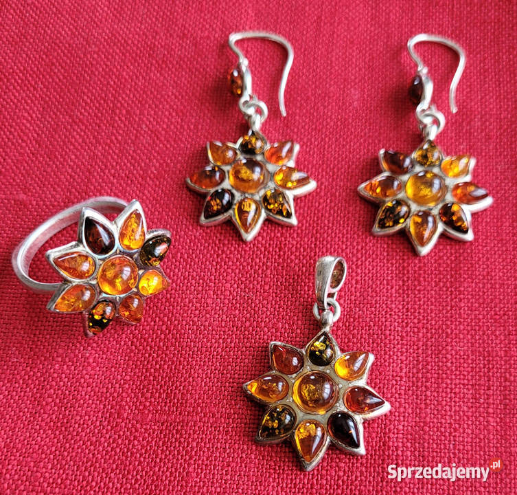 biżuteria srebrna z bursztynem
