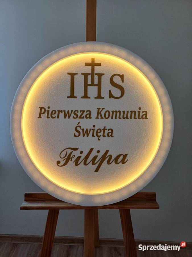 Koło z oświetleniem dekoracja Pierwsza Komunia Dobrzyca