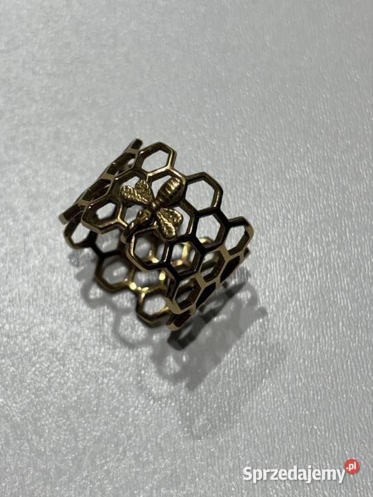 Pierścionek obrączka plaster miodu