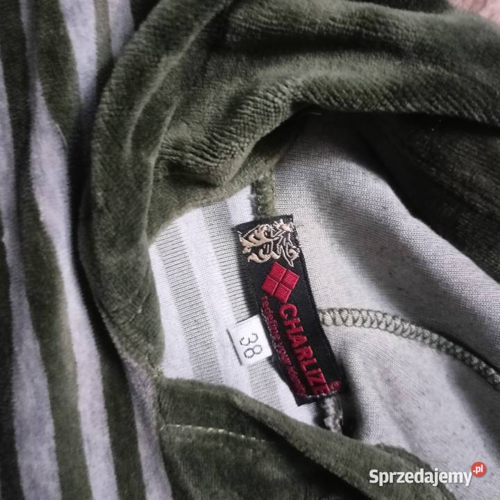 Welurowa bluza z kapturem w paski vintage Y2K Bralin