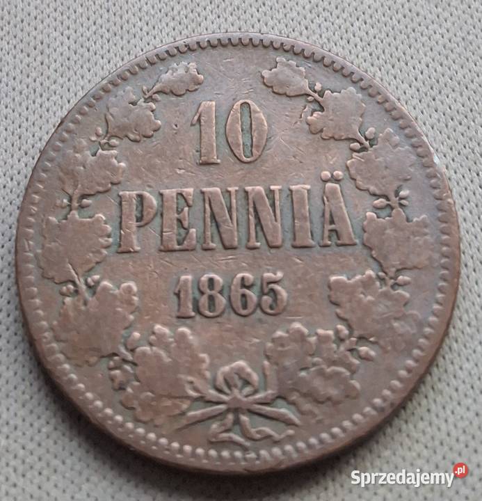FINLANDIA OKUPACJA ROSYJSKA10 PENNIA1865 r Legionowo