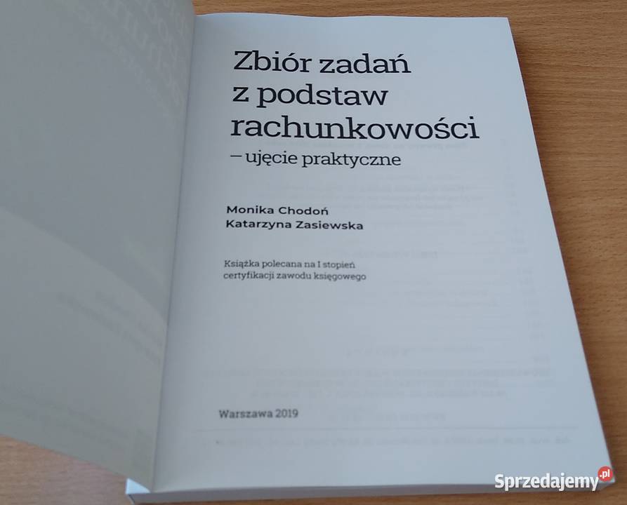 Zbiór zadań z podstaw rachunkowości ujęcie Gdańsk sprzedam
