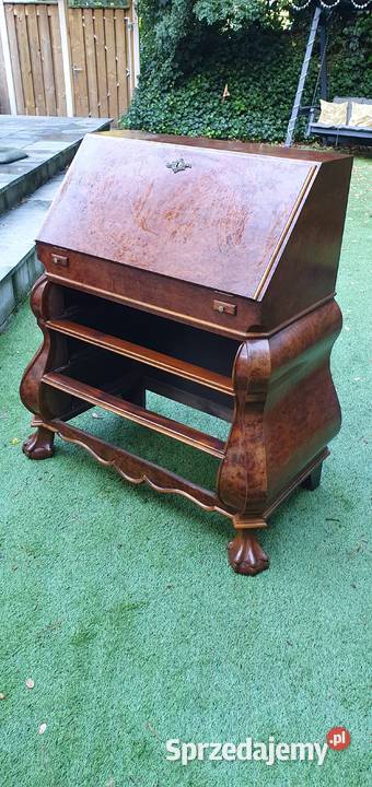 Sekretarzyk orzechowy styl barokowy vintage Wleń