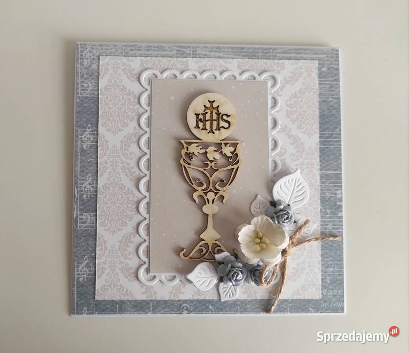 Kartka ręcznie robiona Komunia Święta handmade Łódź sprzedam