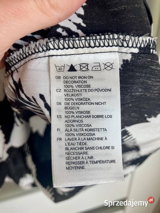 Nowa tunika bluzka czarno biała cekiny HM H&M Nisko