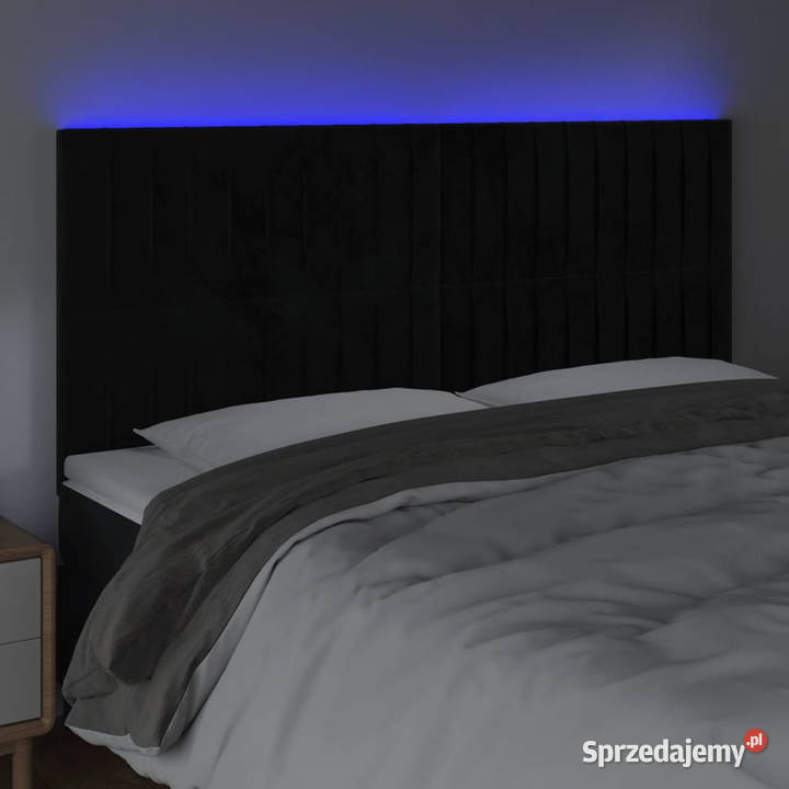 Zagłówek do łóżka z LED czarny 180x5x118128 Warszawa