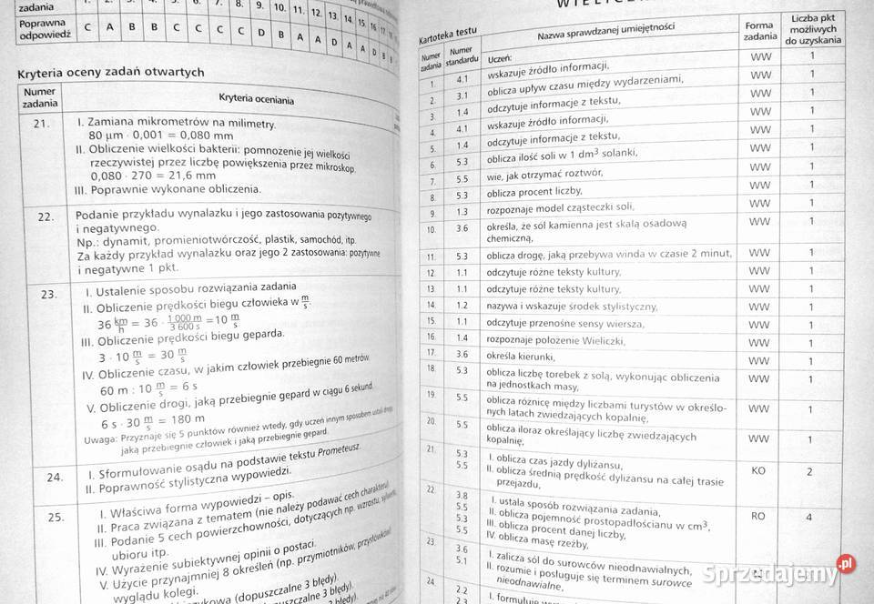 Międzyprzedmiotowe arkusze testowe Anna Chełm