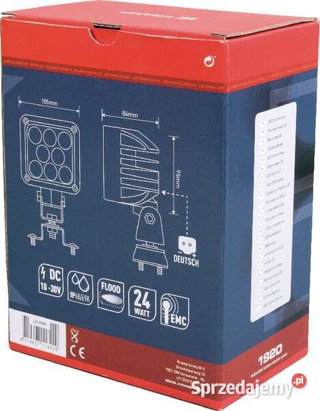 Lampa robocza LED kwadratowa 24W 1920 lm światło