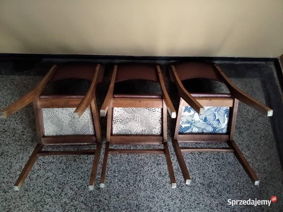 OKAZJA Krzesła Drewniane Skórzane 3