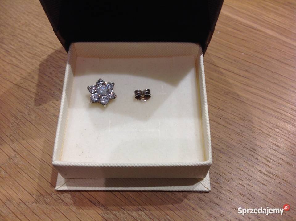 Srebrny Kolczyk do Uszu Cyrkonie Srebro pr 925 Nowa Sól sprzedam