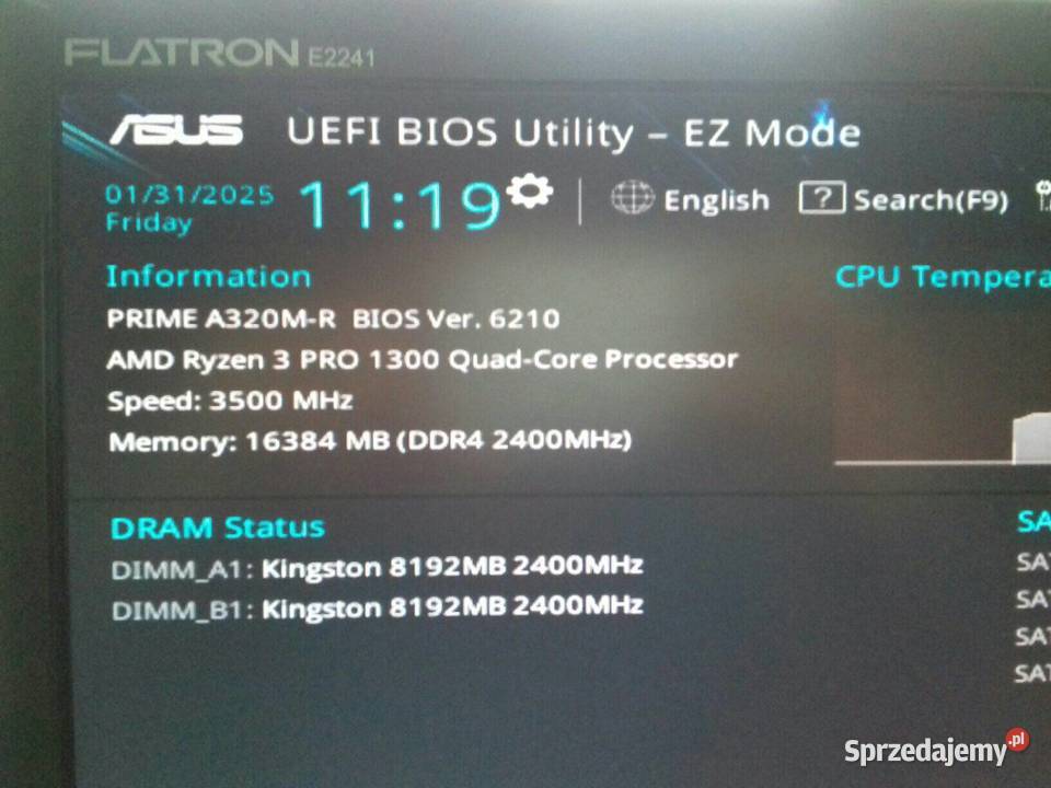 AMD Ryzen 3 PRO 1300 4x35GHz AM4 8MB Sprawny Bydgoszcz