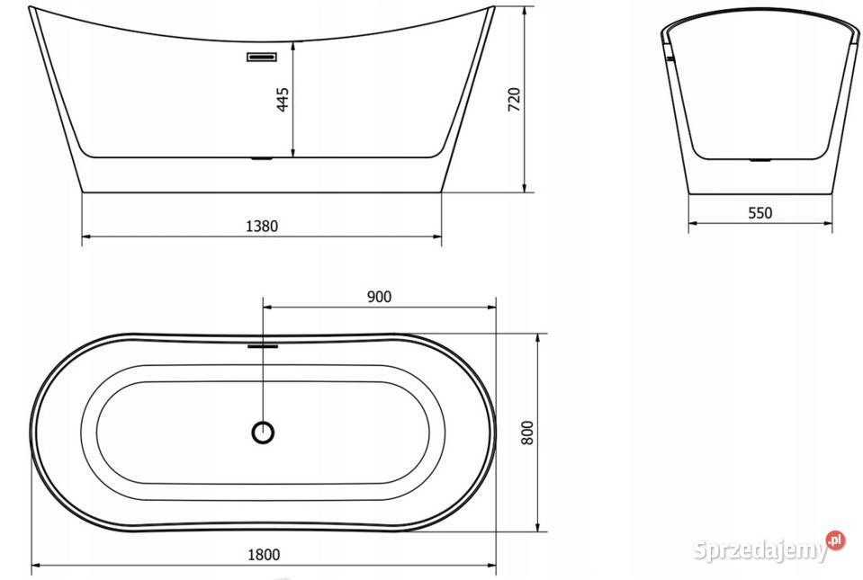 WANNA WOLNOSTOJĄCA BIAŁA 170x80 180x80 ZŁOTY Choroszcz sprzedam