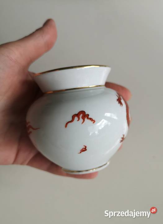 Wazonik porcelana Czerwony Smok vintage