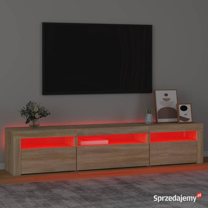 Szafka pod TV z oświetleniem LED dąb sonoma mazowieckie Warszawa
