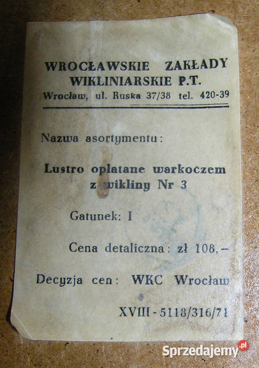 lustro w wiklinie vintageD Bartków