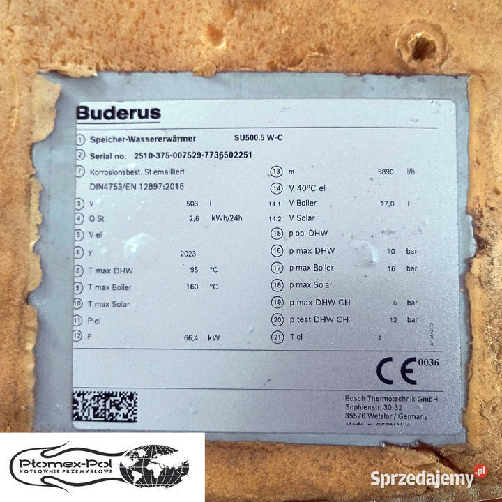 Zasobnik CWU Buderus Logalux SU5005 500 Litrów Radomsko