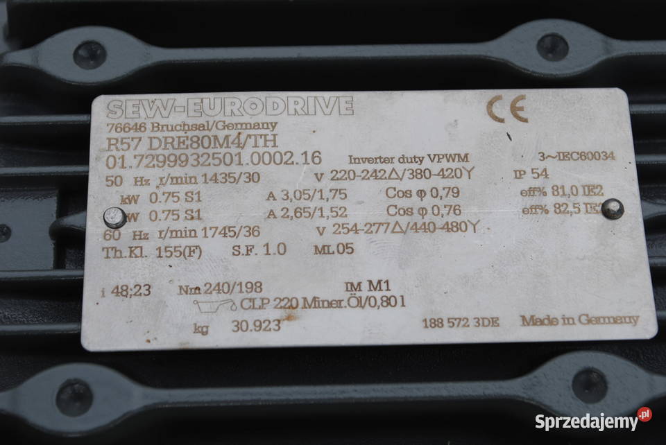 Motoreduktor 075kw 30obrmin firmy SEW Kargowa