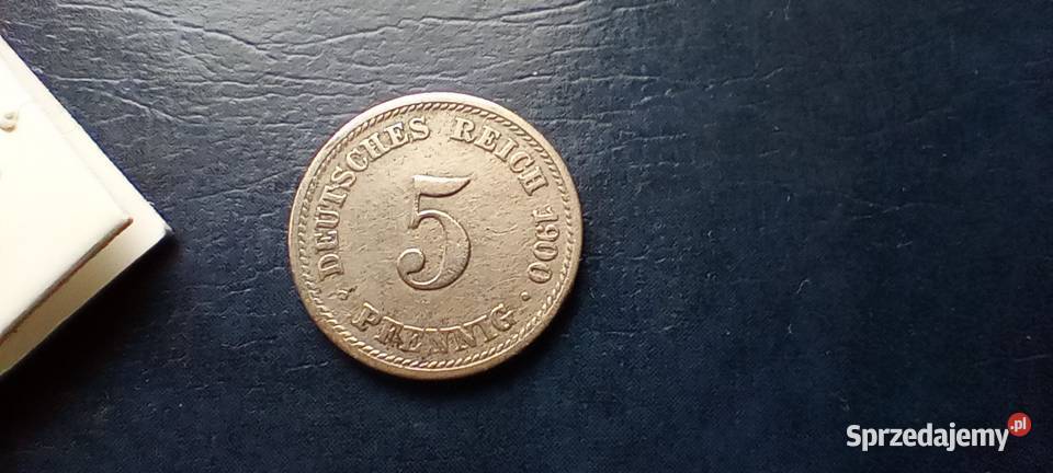 Stare monety 5 fenig 1900 D Niemcy podkarpackie Lesko